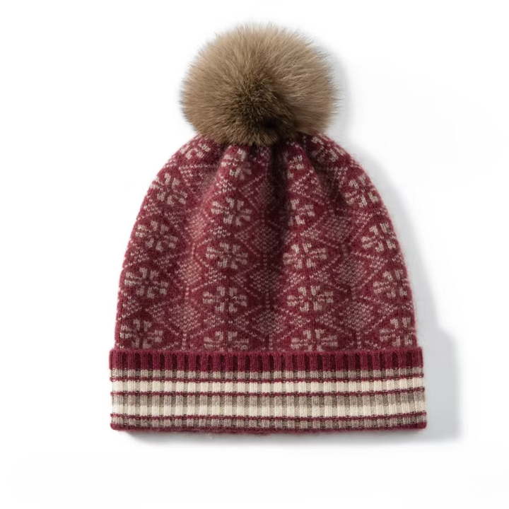 Fair Isle Cashmere Pom Beanie