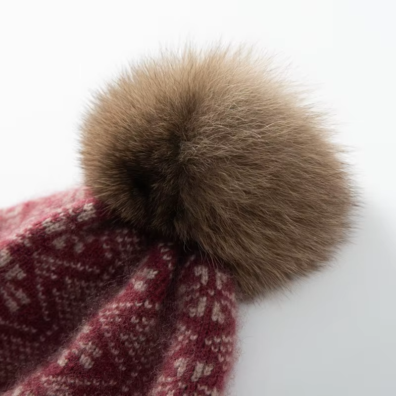 Fair Isle Cashmere Pom Beanie
