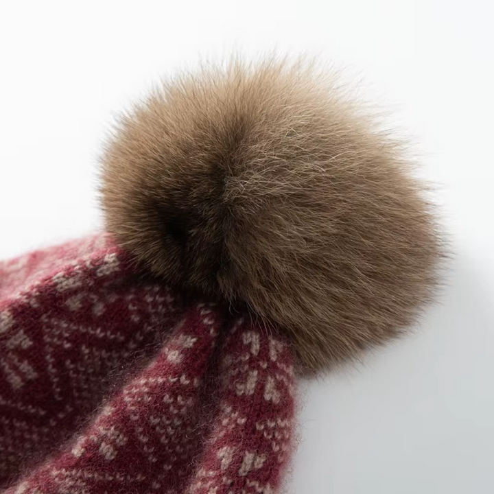 Fair Isle Cashmere Pom Beanie