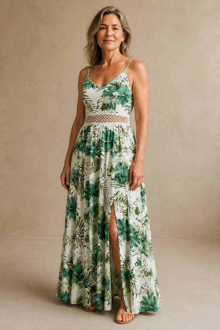 Kimberly | Floral Strappy Split Dress