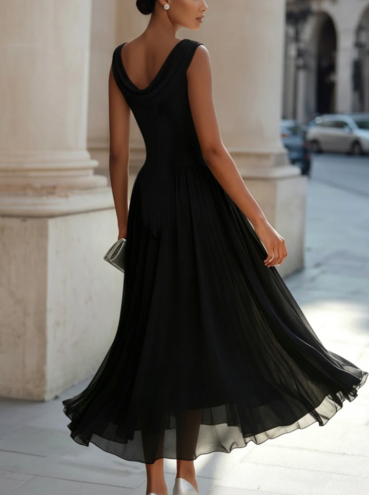 Vivian | Sleeveless Pleated Midi Dress