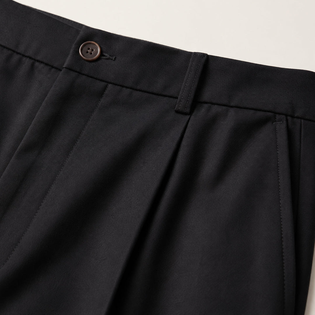 The Ridgebury Men’s Black Pleated Wide Leg Dress Pants