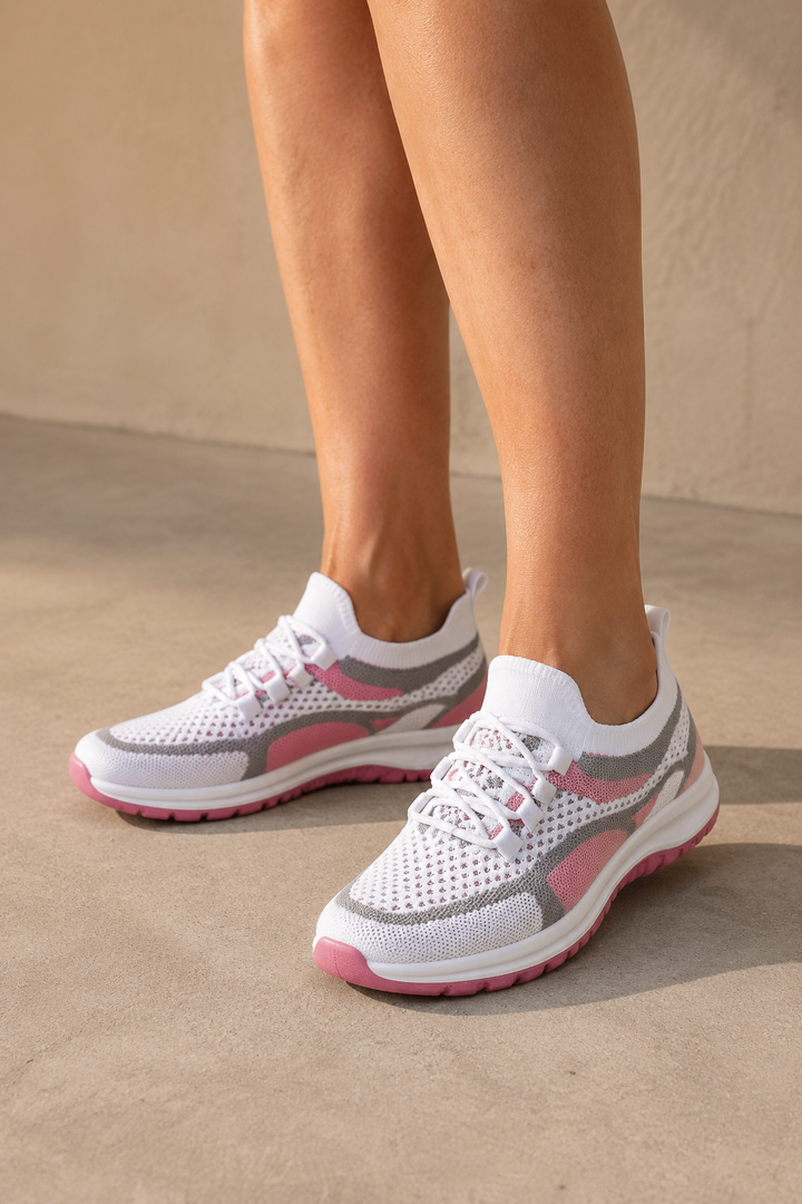Margot orthopedic two-tone sneakers - low-angle wear view