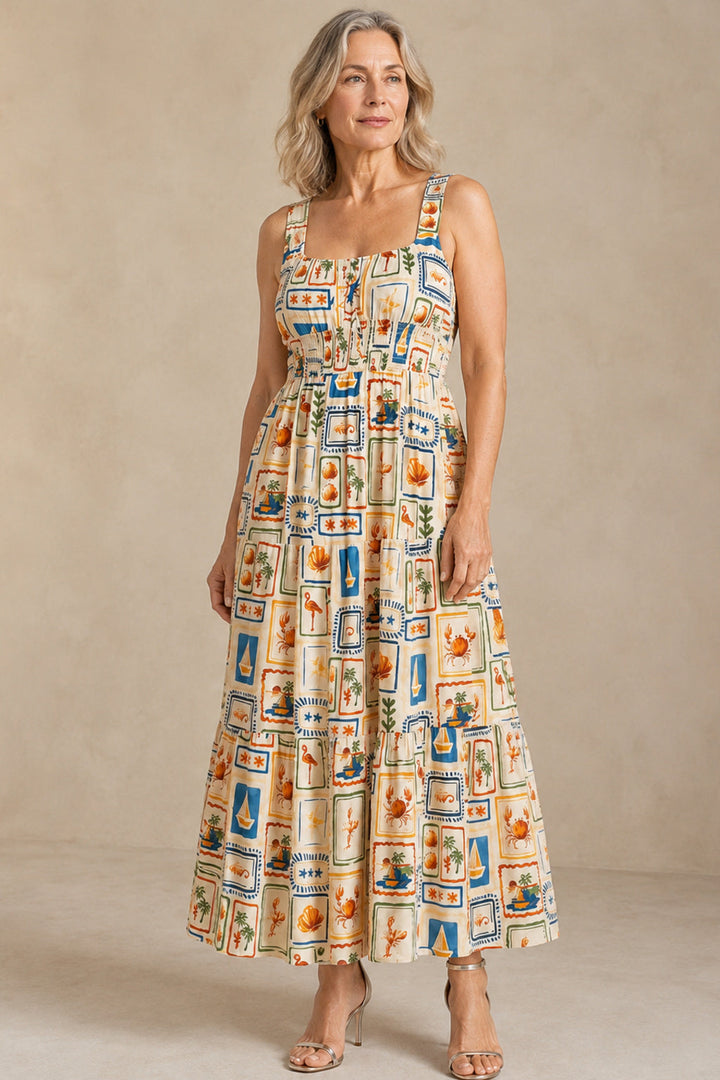 Rosie | Seaside Print Midi Dress