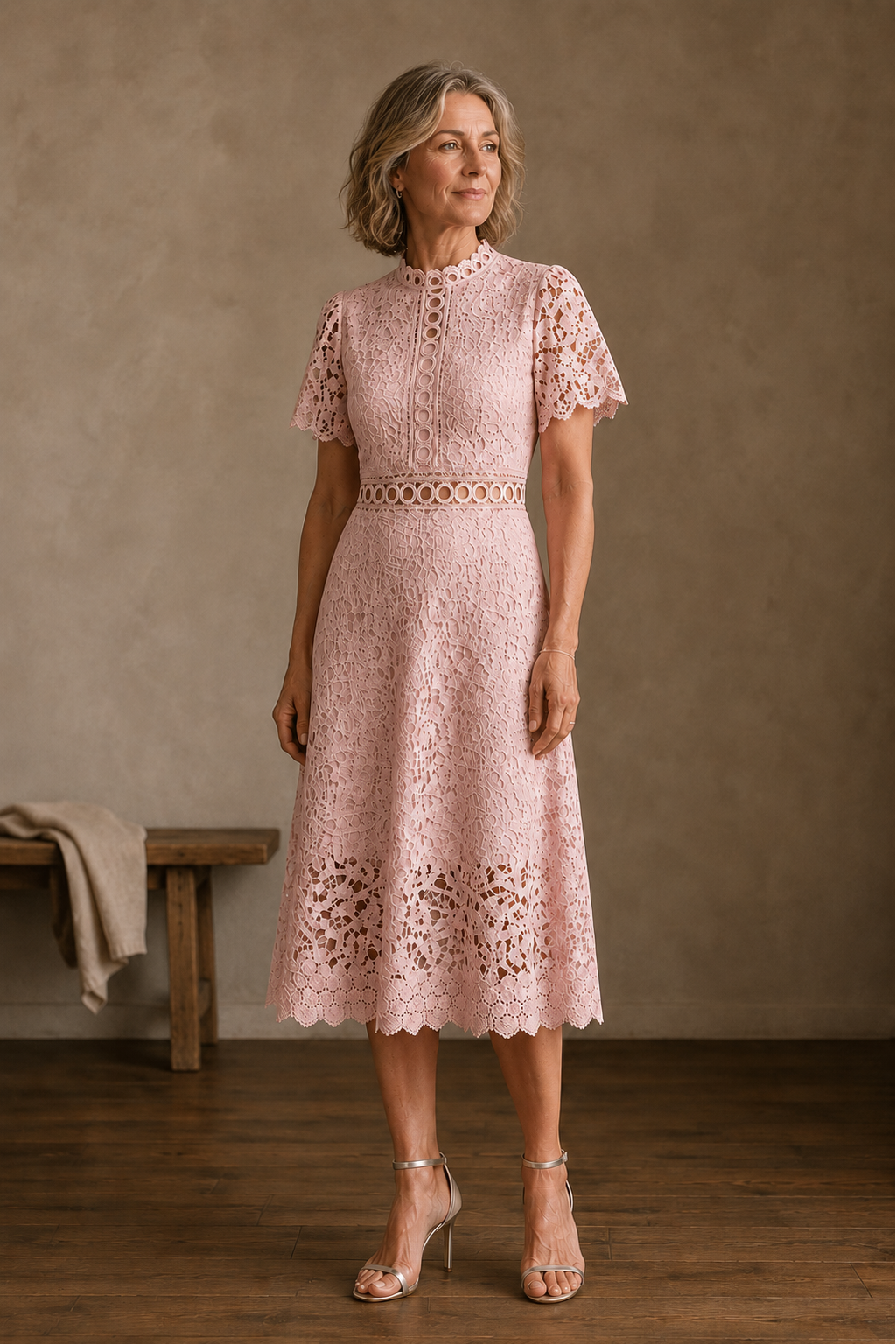 Marlene | Vintage Lace Cutwork Midi Dress