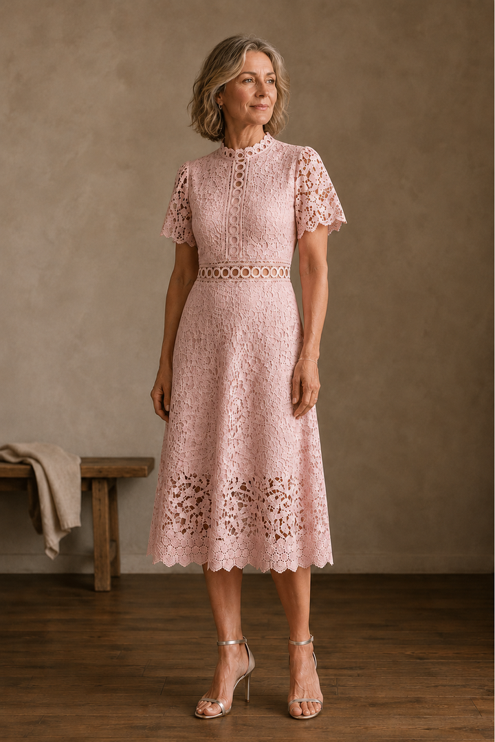 Marlene | Vintage Lace Cutwork Midi Dress
