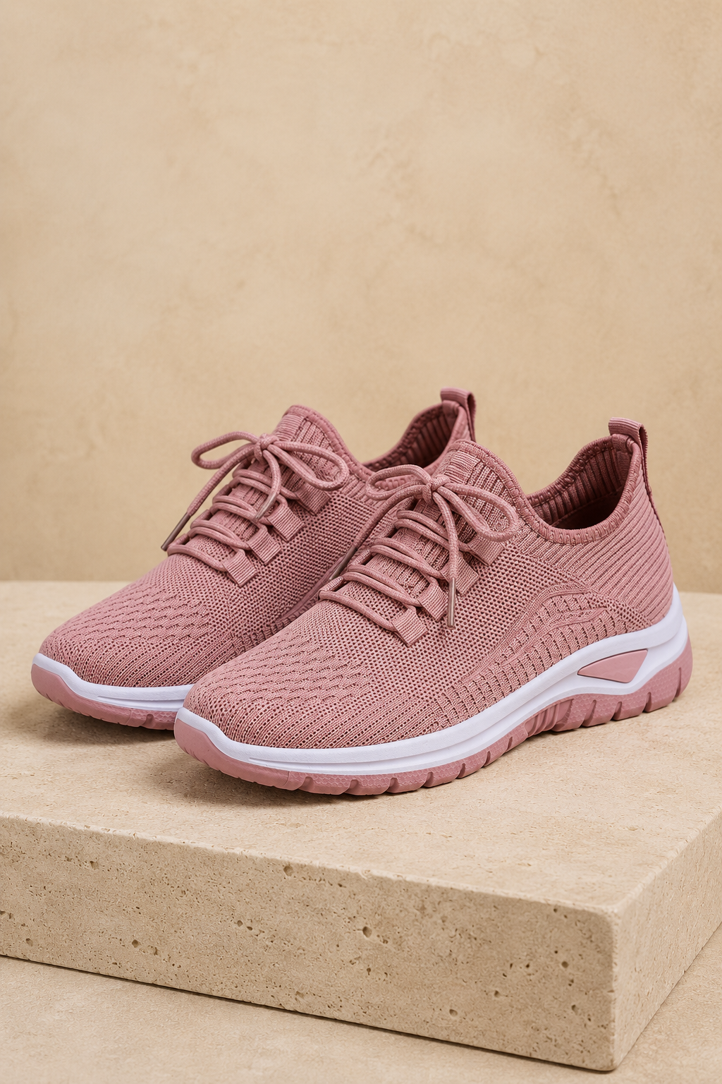 Nikki roze knit walking sneaker – productbeeld