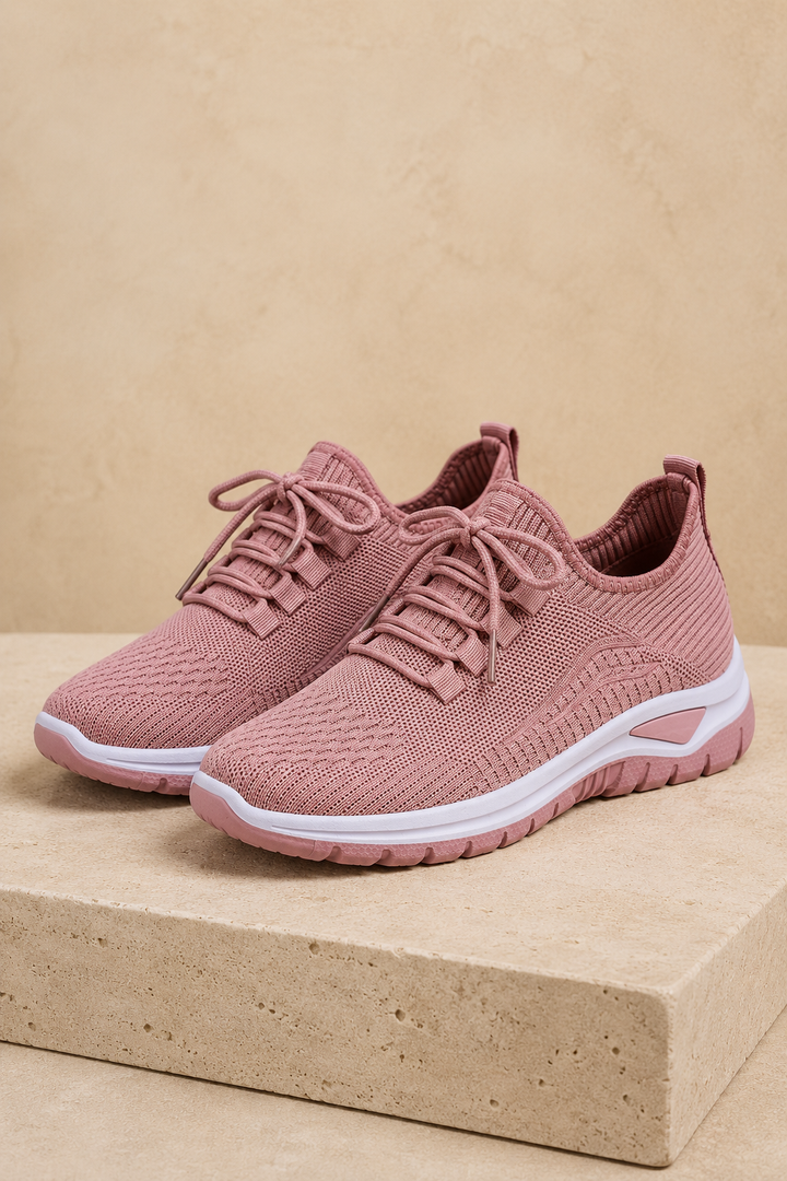 Nikki roze knit walking sneaker – productbeeld