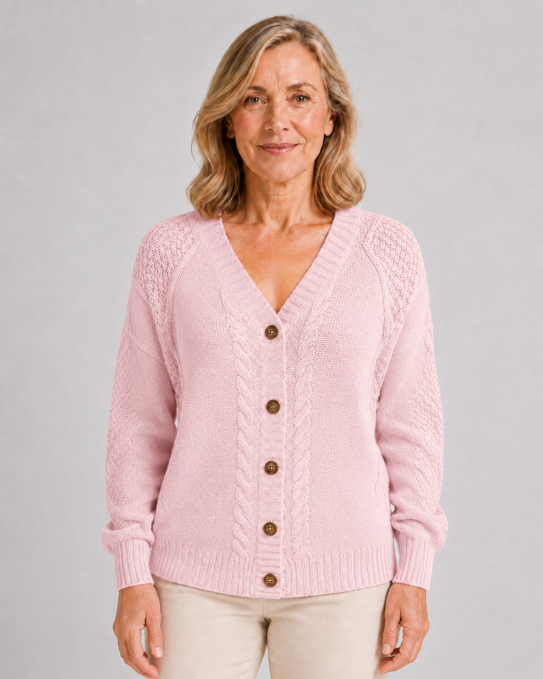 Raven | Cable Knit Button Cardigan