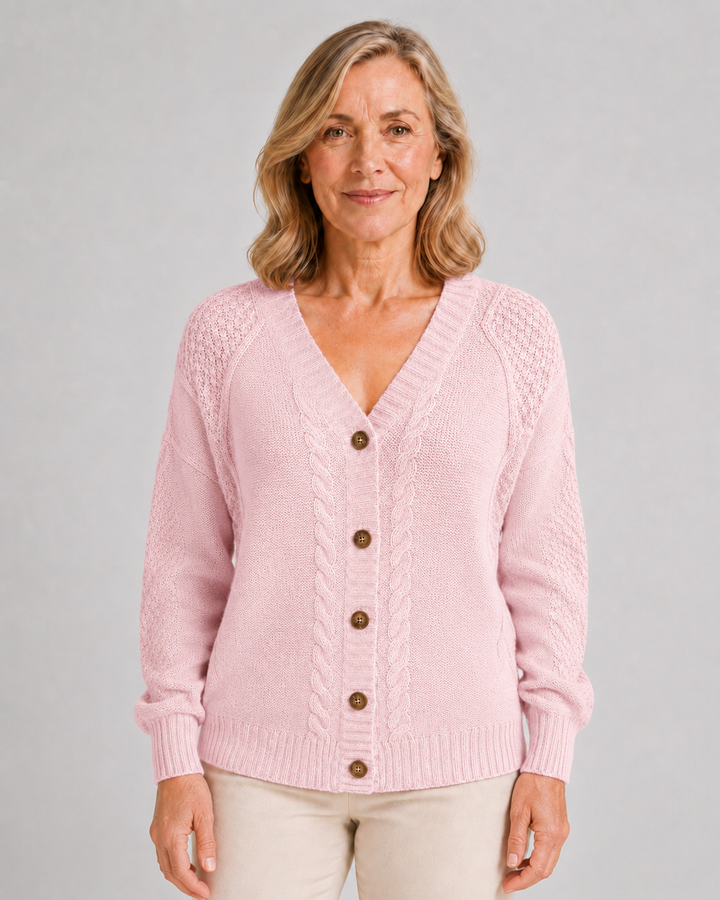 Raven | Cable Knit Button Cardigan