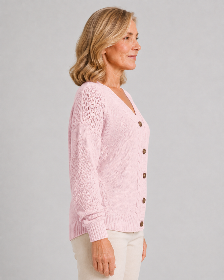 Raven | Cable Knit Button Cardigan
