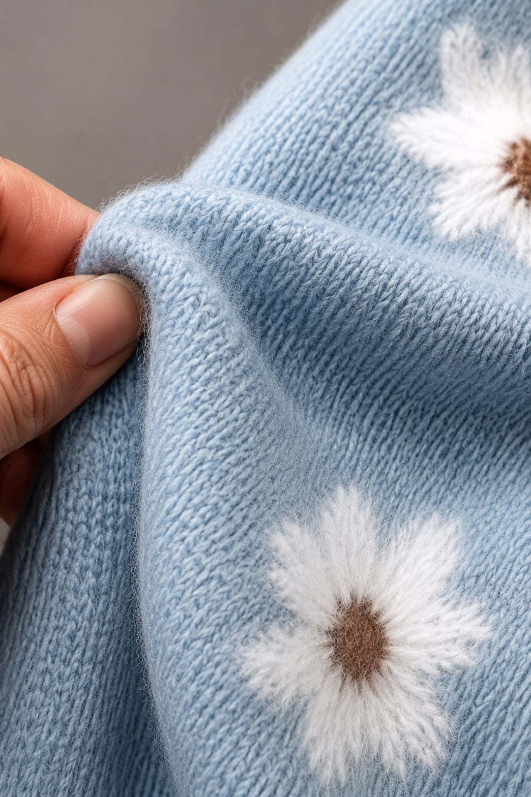 Blakely | Floral Print Sweater fabric texture close-up