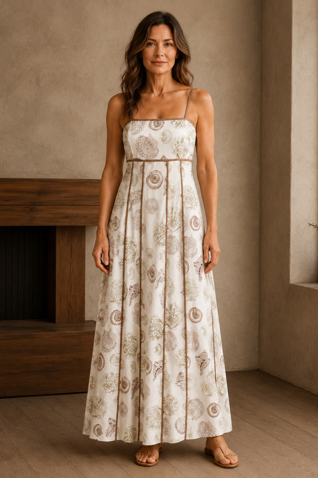 Brielle | Seashell Print Maxi Dress