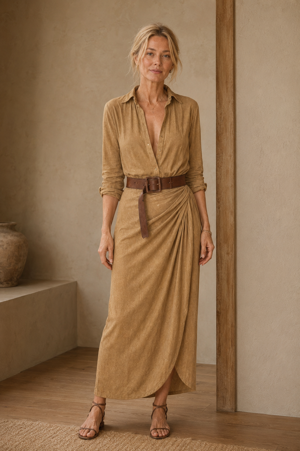 Selene Lapel Maxi Dress
