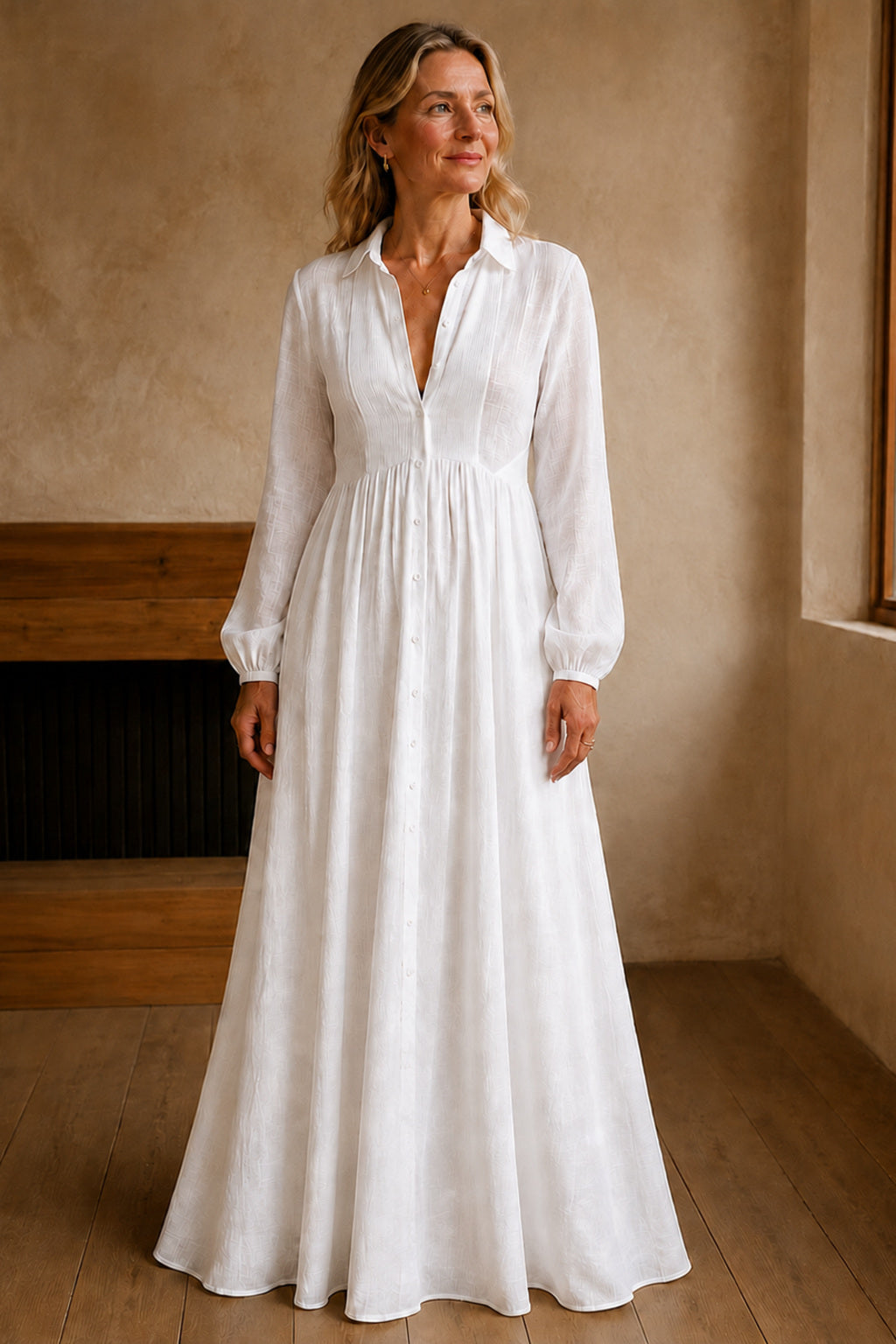 Serena | Flowing Button-Front Maxi Dress