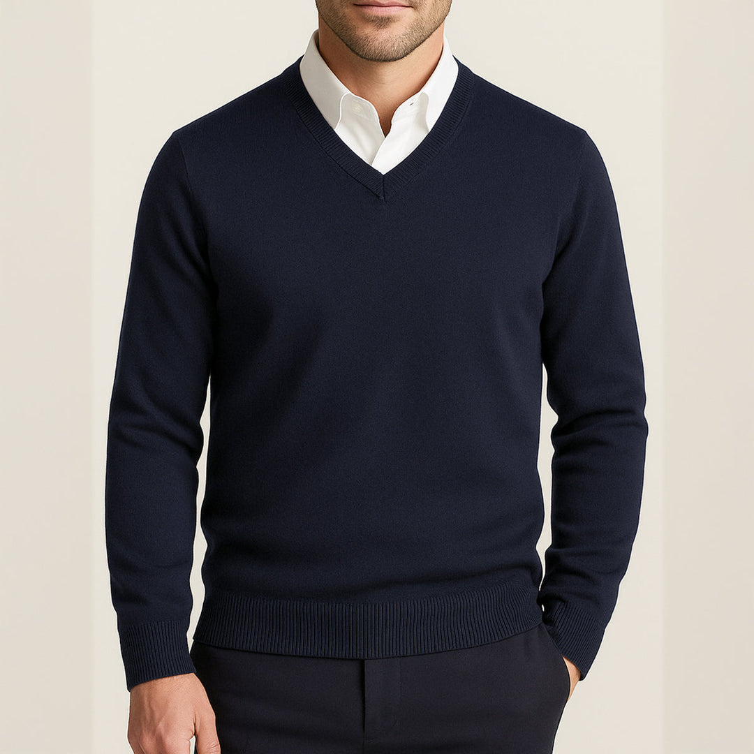 Men's Wool V Neck Sweater
