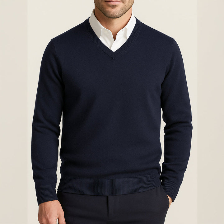 Men's Wool V Neck Sweater