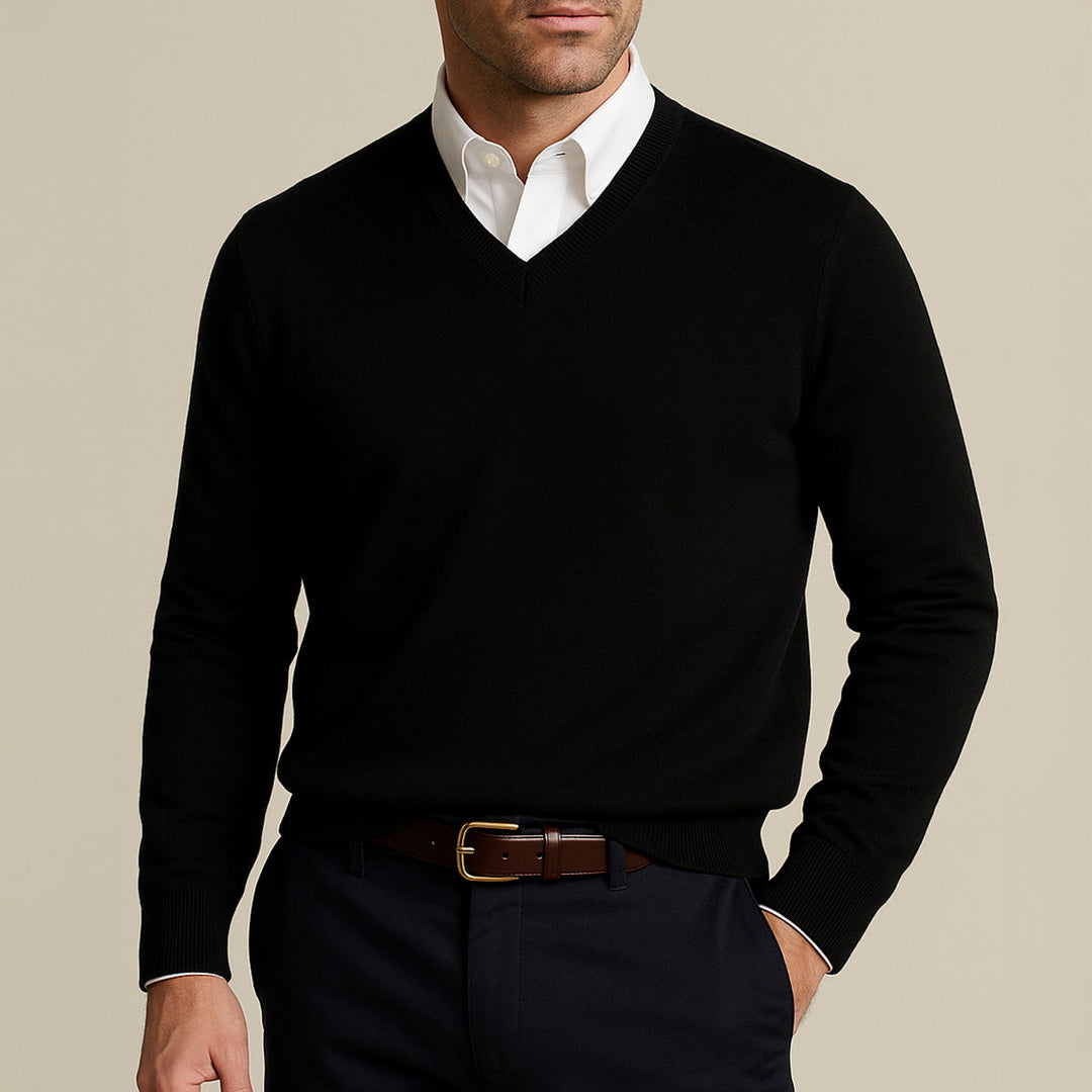 Men's Wool V Neck Sweater