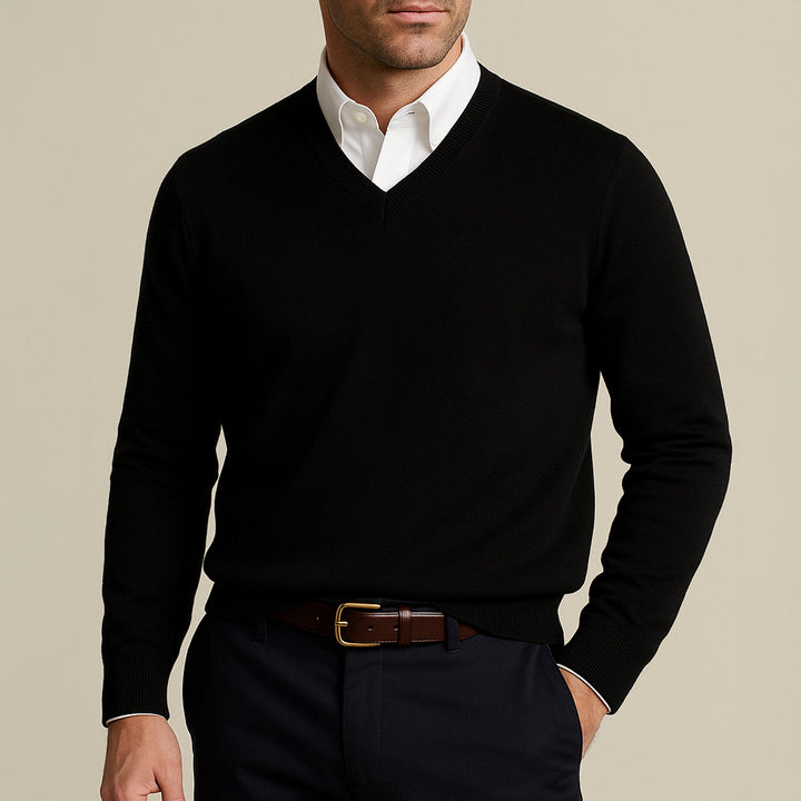 Men's Wool V Neck Sweater