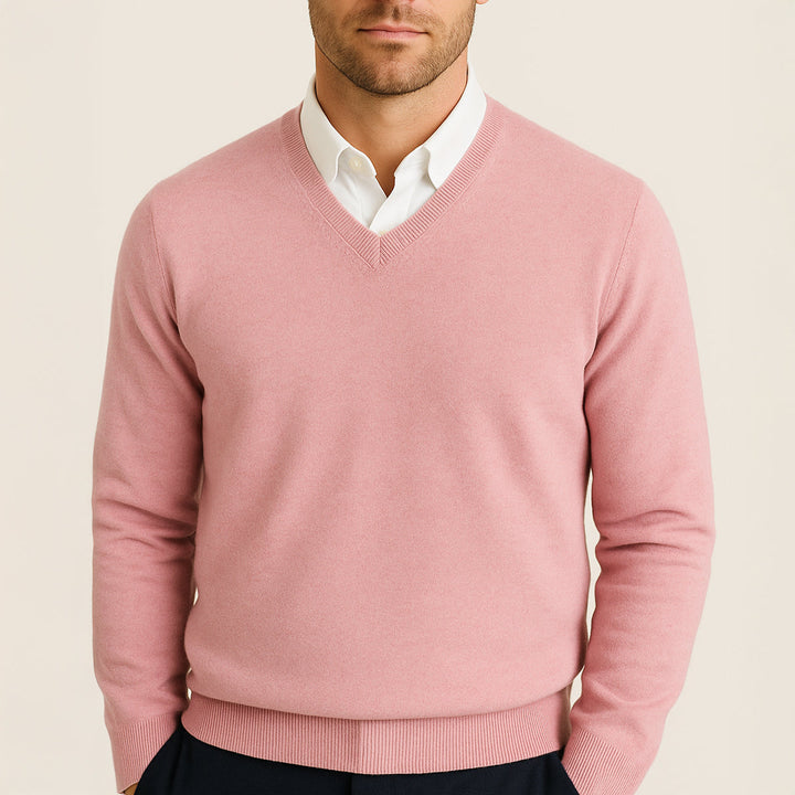 Men's Wool V Neck Sweater