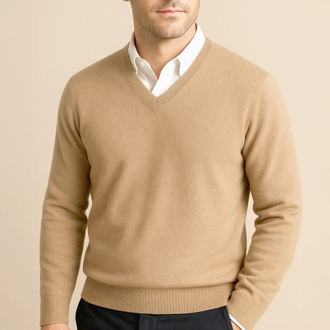 Men's Wool V Neck Sweater