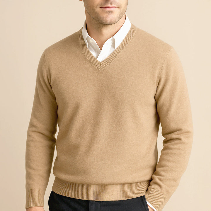 Men's Wool V Neck Sweater