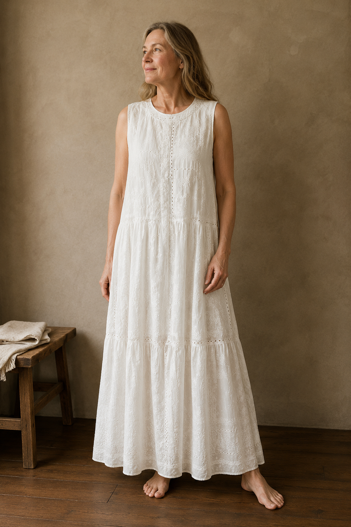 Roslyn | Hollow Knit Sleeveless Dress
