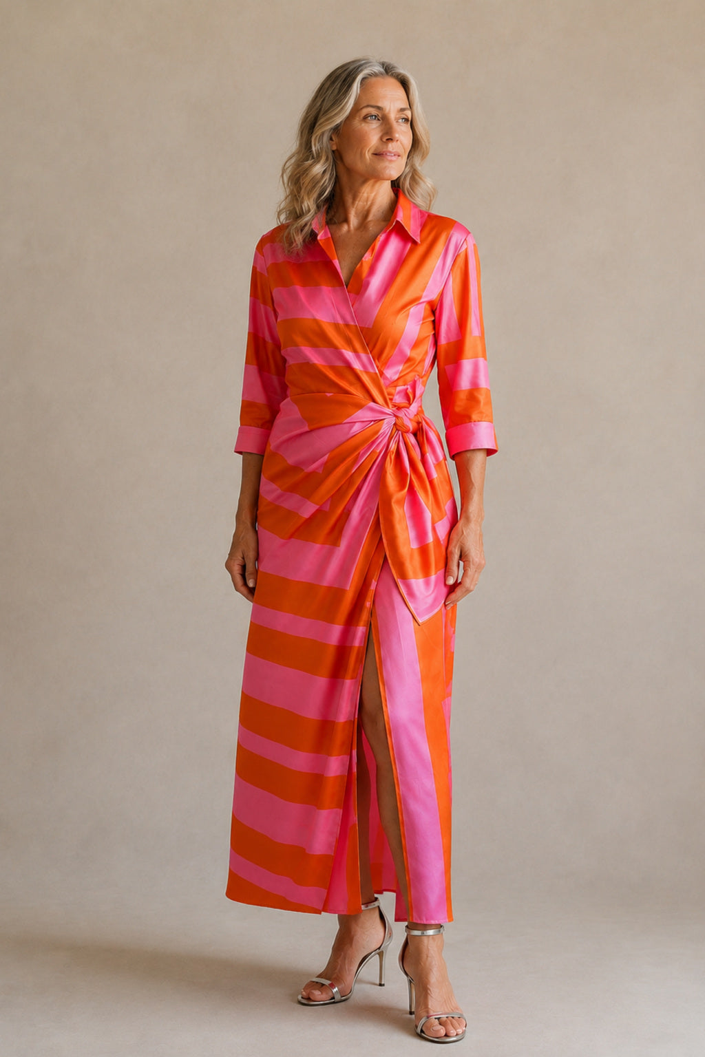 Danielle | Leaf Print Maxi Wrap Dress