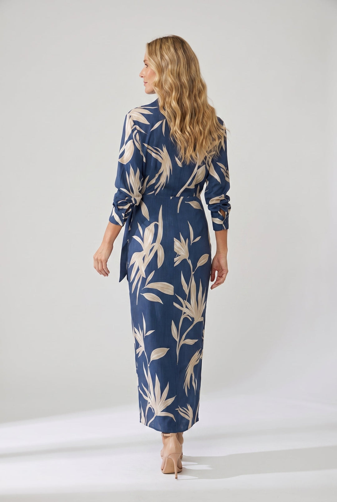 Danielle | Leaf Print Maxi Wrap Dress