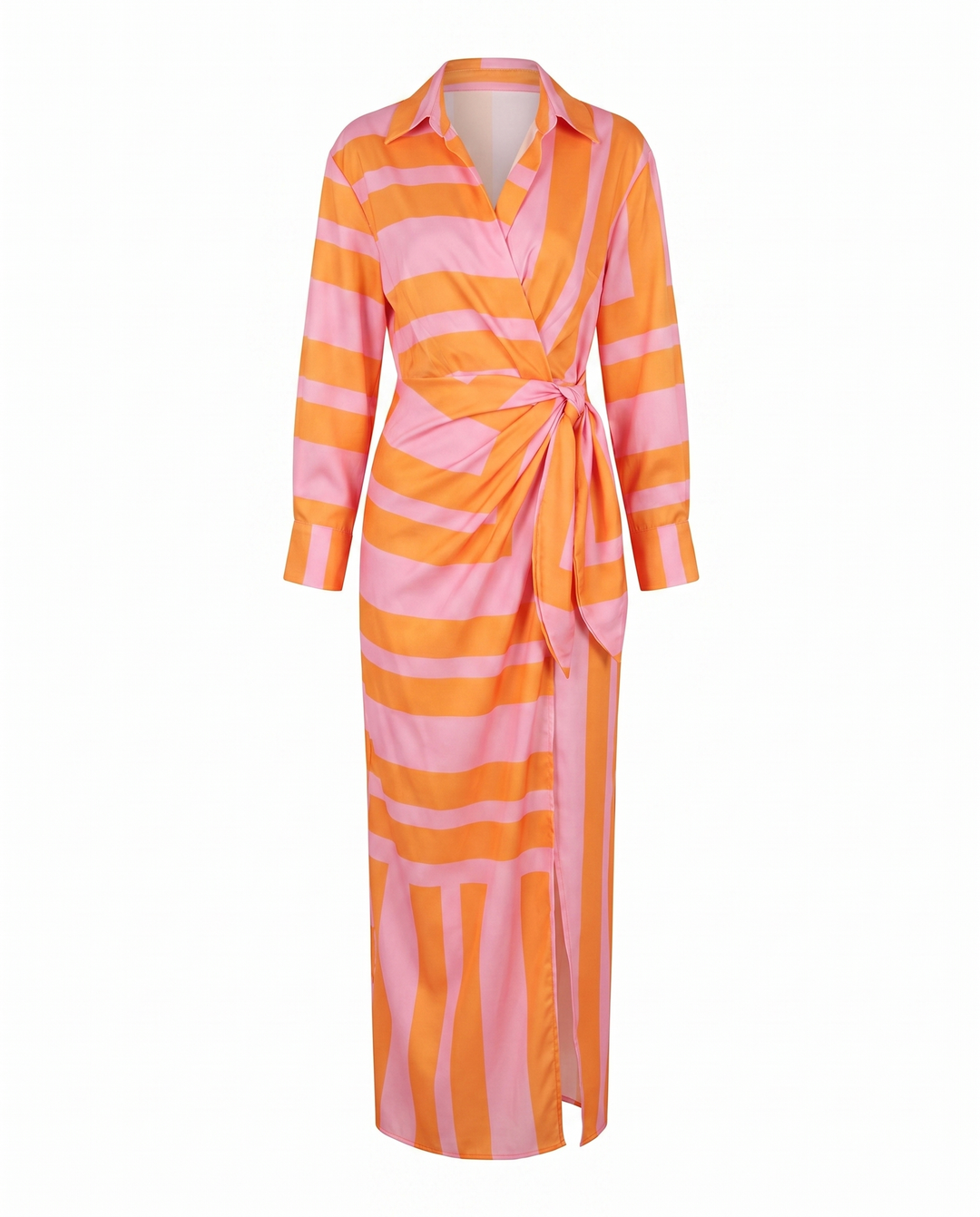 Danielle | Leaf Print Maxi Wrap Dress