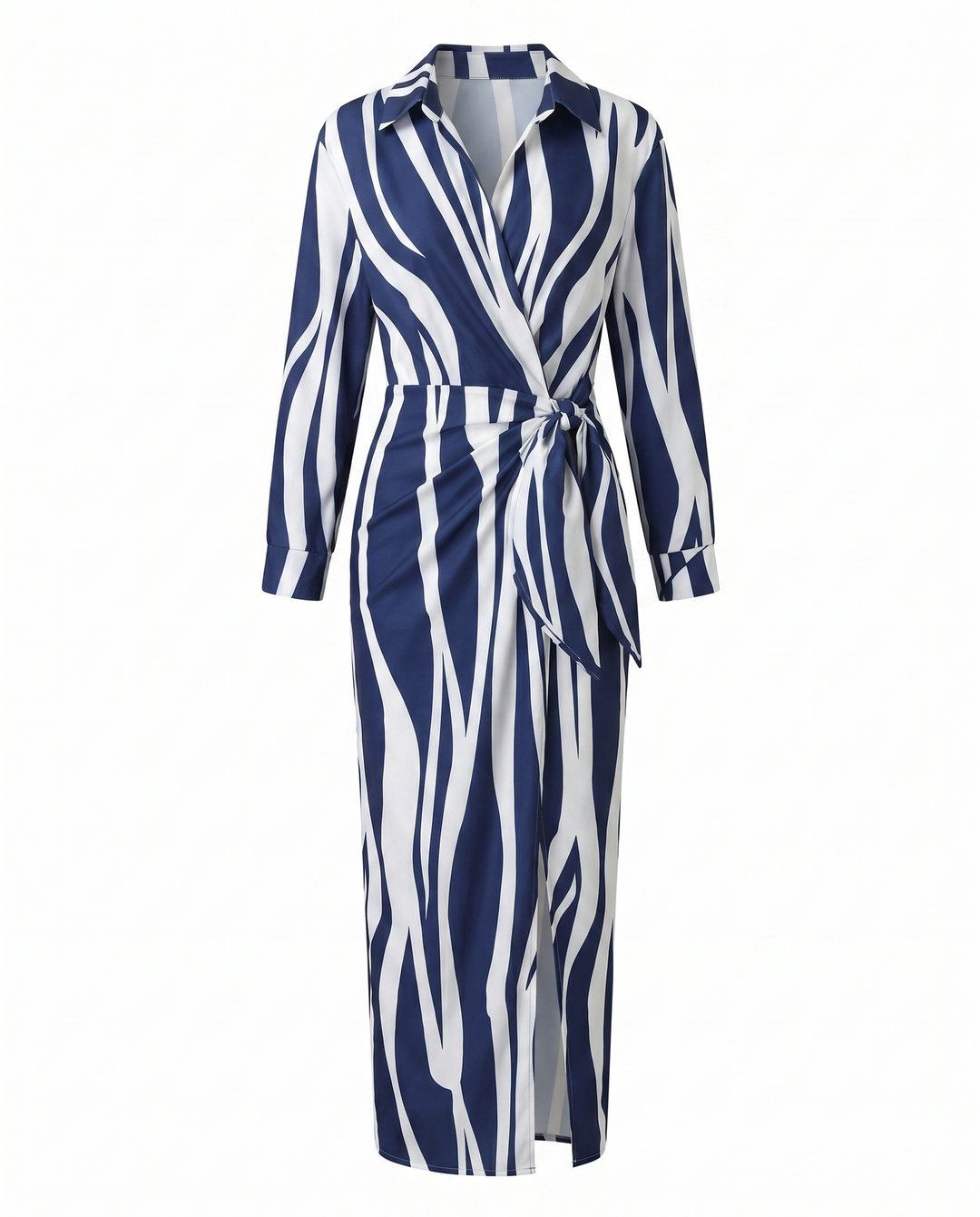 Danielle | Leaf Print Maxi Wrap Dress