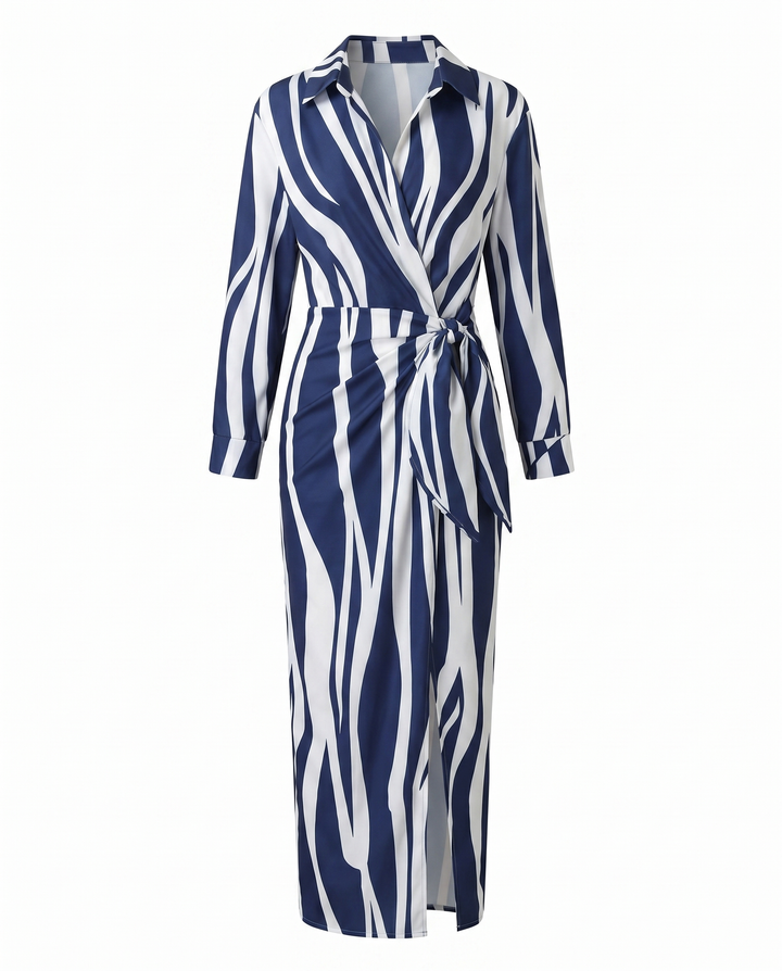 Danielle | Leaf Print Maxi Wrap Dress